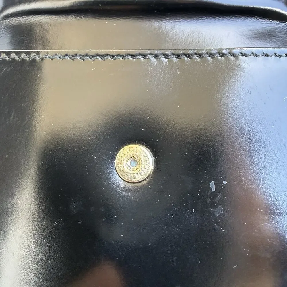 Authentic Vintage Gucci Bifold Wallet Black Patent Leather - Picture 5 of 16